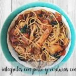 Pełnoziarniste spaghetti z kurczakiem i warzywami z Thermomixem