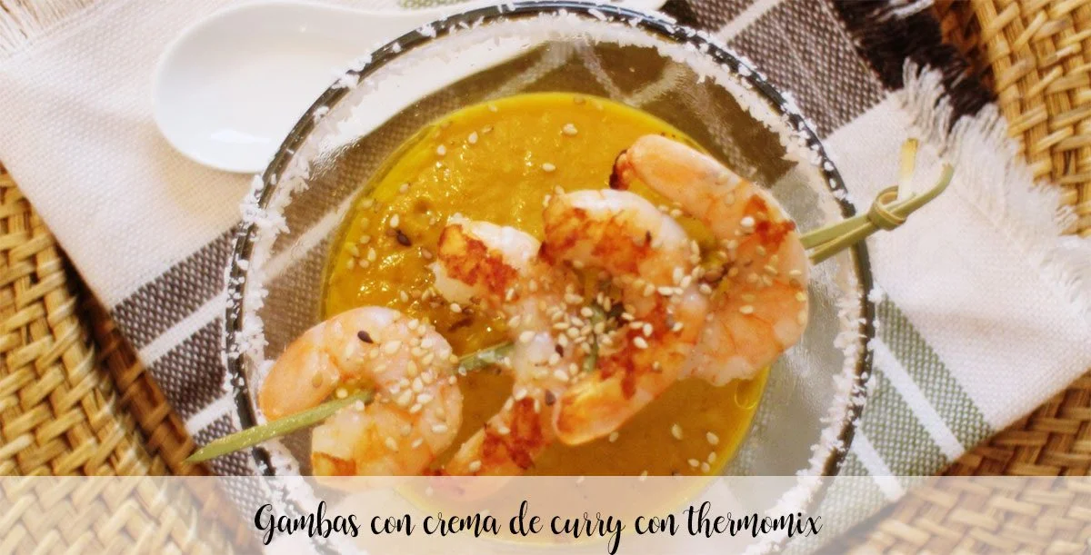 Krewetki z kremem curry z termomiksem