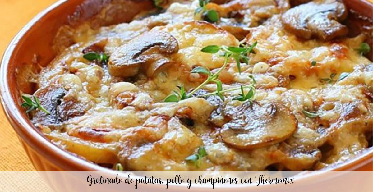 Zapiekanka z ziemniaków, kurczaka i pieczarek z Thermomixem