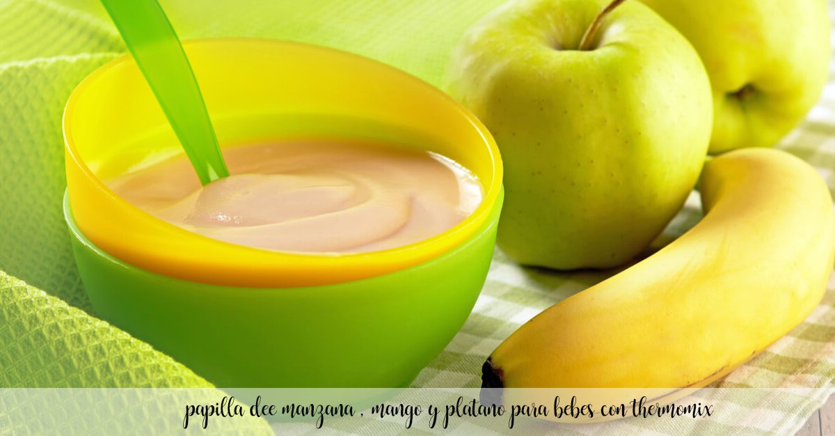 kaszka jabłkowo-mango-bananowa dla niemowląt z thermomixem