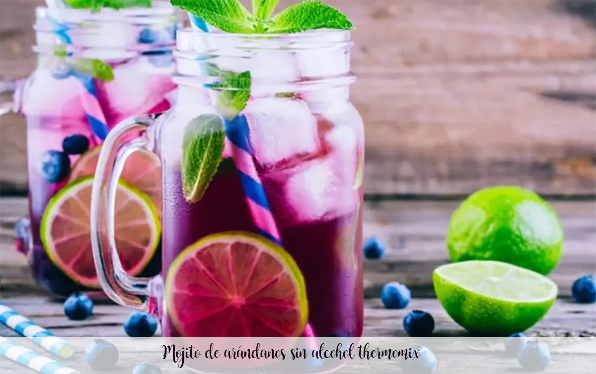 Thermomix bezalkoholowe Mojito żurawinowe z jagodami